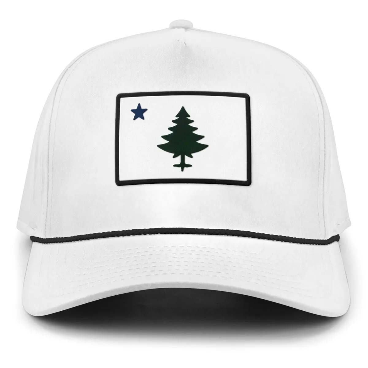Retro Maine Flag PVC Patch Rope Performance Hat