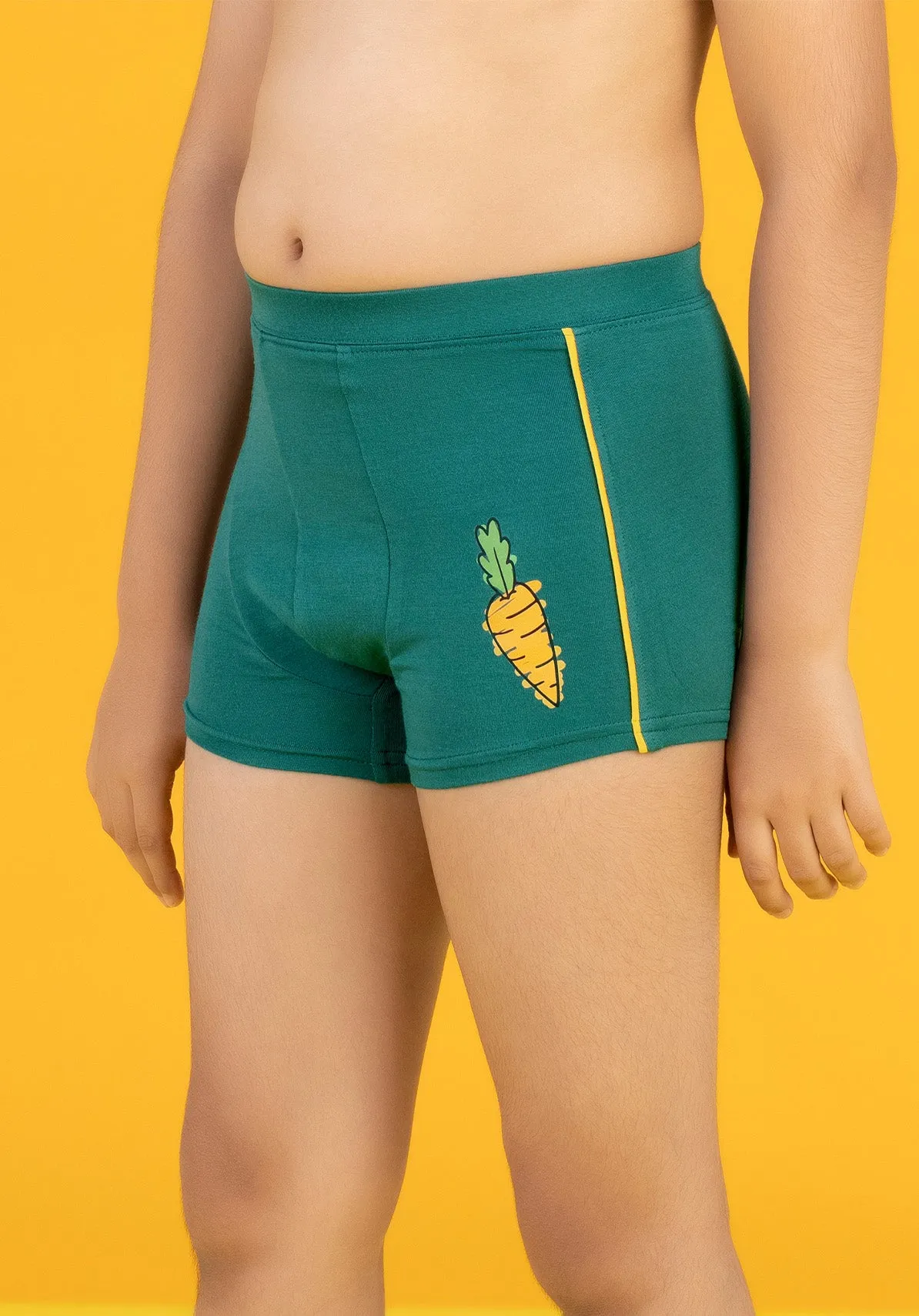 Scribbles Boys Trunks Green Tencel Modal - Carrot