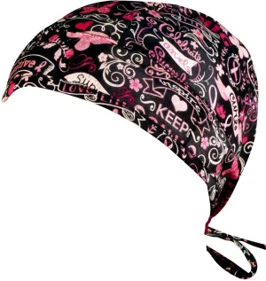 Scrub Cap Medical Surgeon Head Cover Surgical Hat Nurse Nursing Operating Room, Breast Cancer Survivor Pink Ribbon