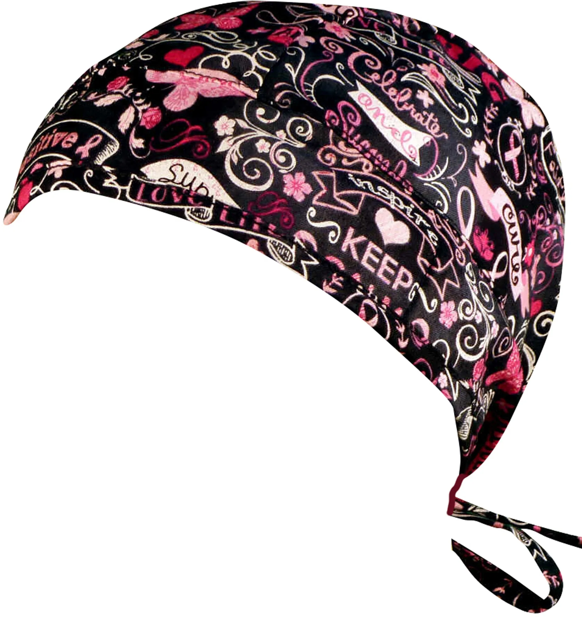Scrub Cap Medical Surgeon Head Cover Surgical Hat Nurse Nursing Operating Room, Breast Cancer Survivor Pink Ribbon