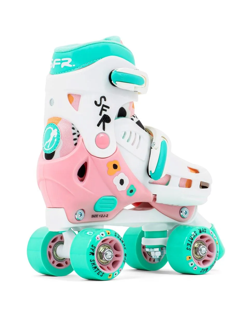 SFR Storm V Adjustable Children's Quad Roller Skates - Flower