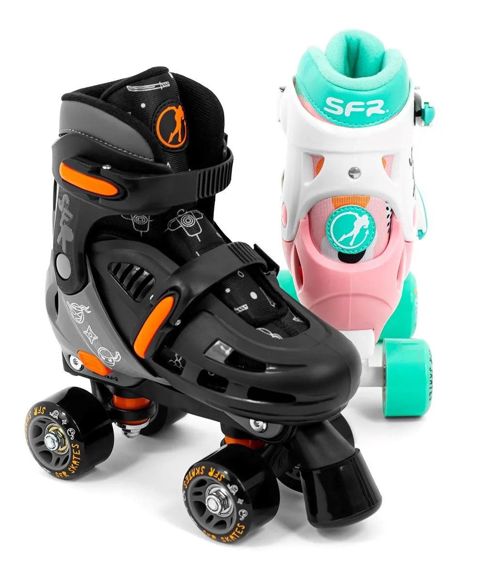 SFR Storm V Adjustable Children's Quad Roller Skates - Flower