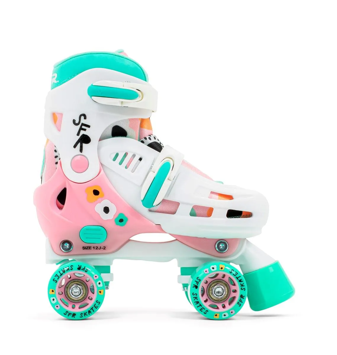 SFR Storm V Adjustable Children's Quad Roller Skates - Flower