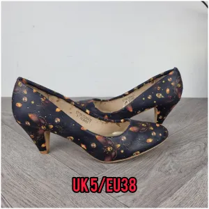 Size 5 READY MADE. Death moth heels