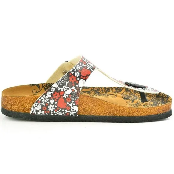 Skulls and Flowers Sandal - Calceo Line of Goby Shoes - Skull Death