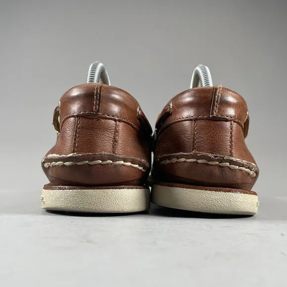 Sperry Top Sider Gold Cup Men’s 9 Brown Leather 2 Eye Boat Shoes Lace Up Casual