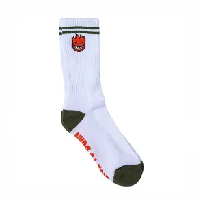 Spitfire Bighead Emb Fill Sock - White Olive