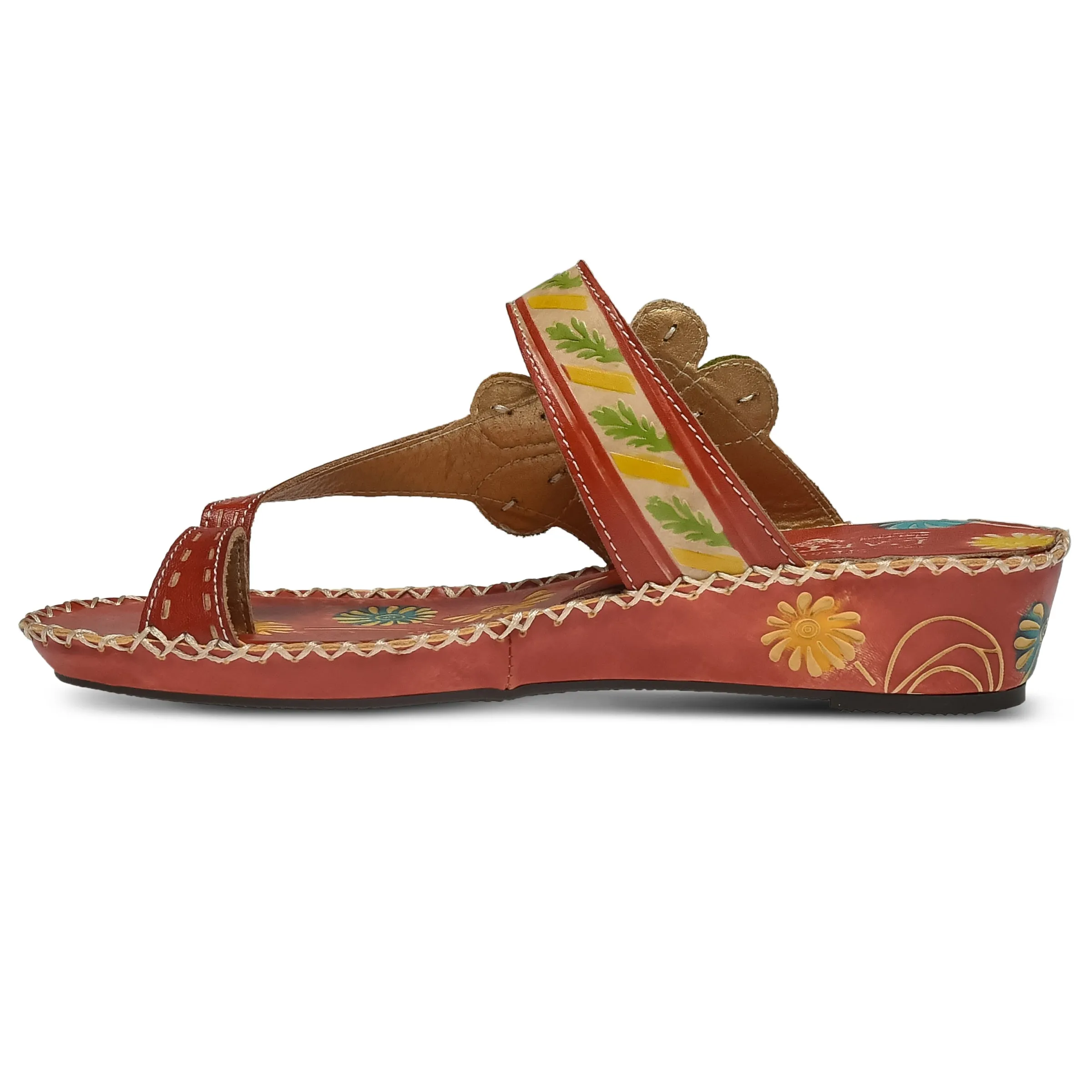Spring Step Shoes L'Artiste Santorini Slide Sandal Women’s Hand Painted Leather