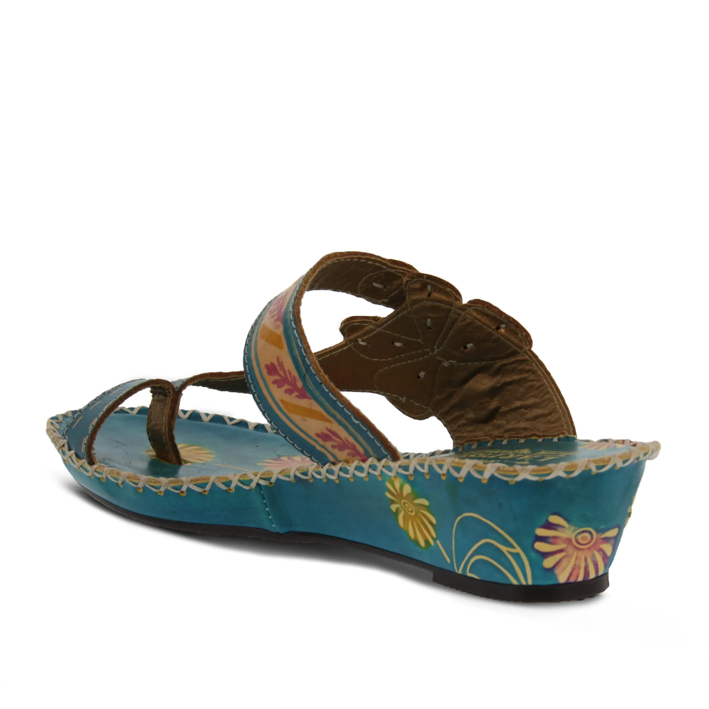 Spring Step Shoes L'Artiste Santorini Slide Sandal Women’s Hand Painted Leather