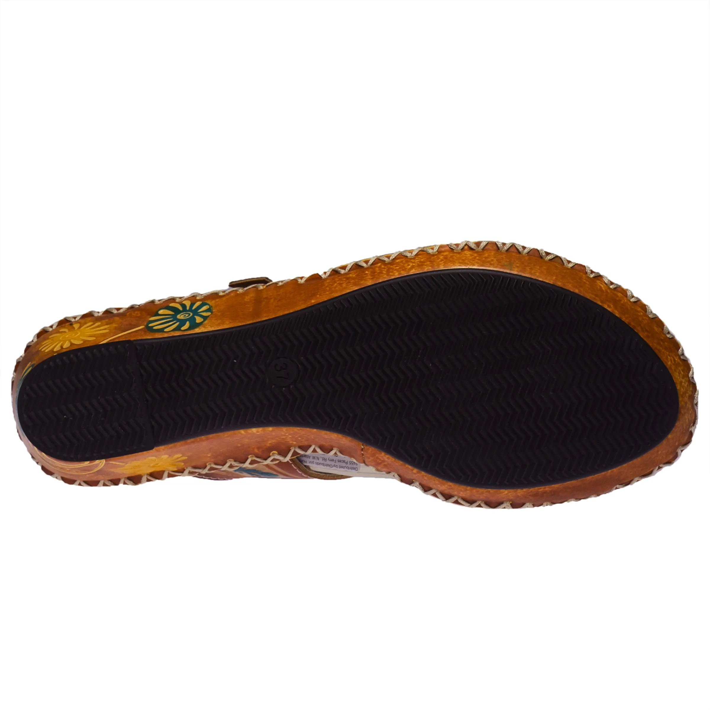Spring Step Shoes L'Artiste Santorini Slide Sandal Women’s Hand Painted Leather