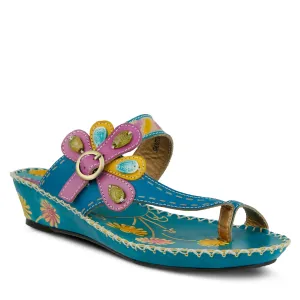 Spring Step Shoes L'Artiste Santorini Slide Sandal Women’s Hand Painted Leather