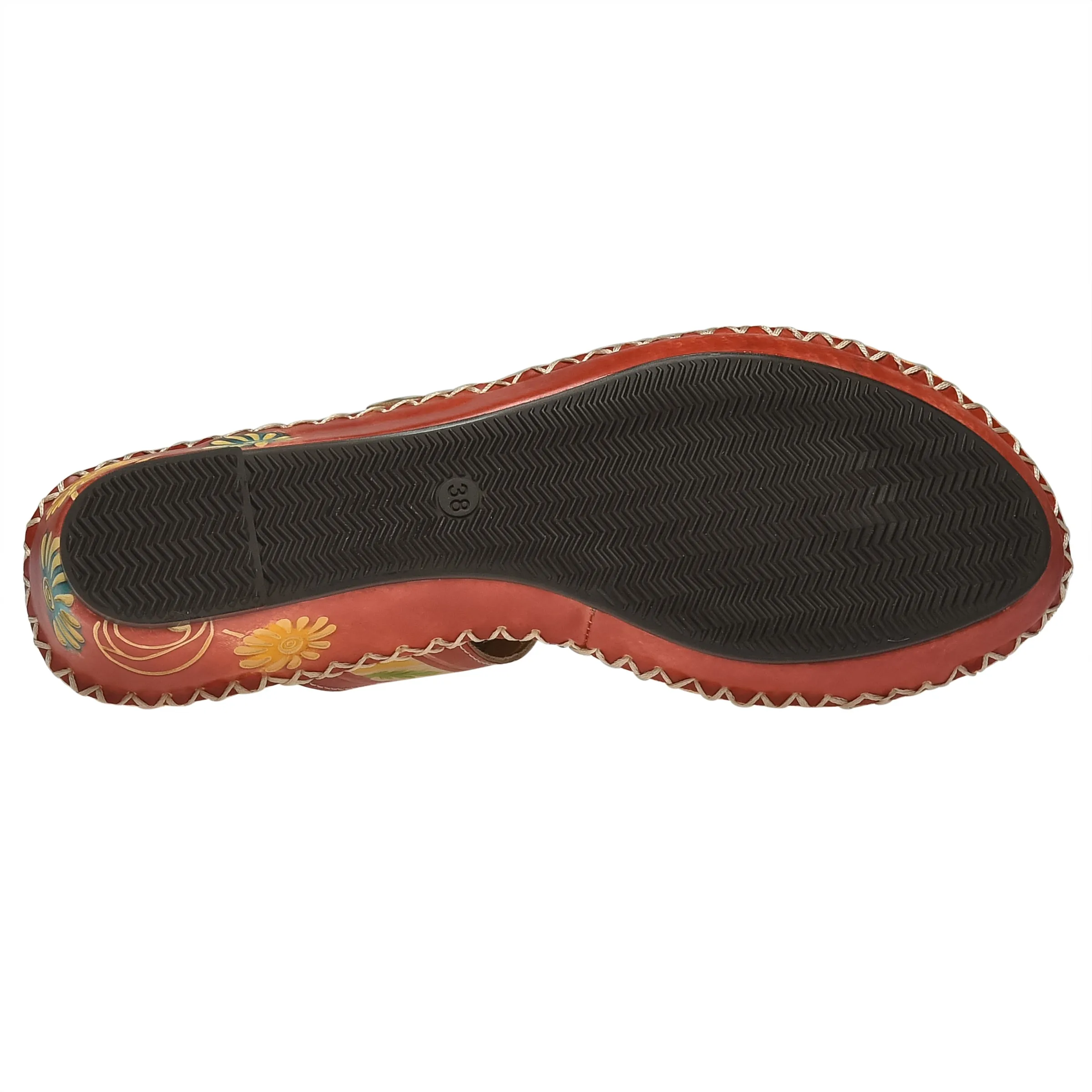 Spring Step Shoes L'Artiste Santorini Slide Sandal Women’s Hand Painted Leather