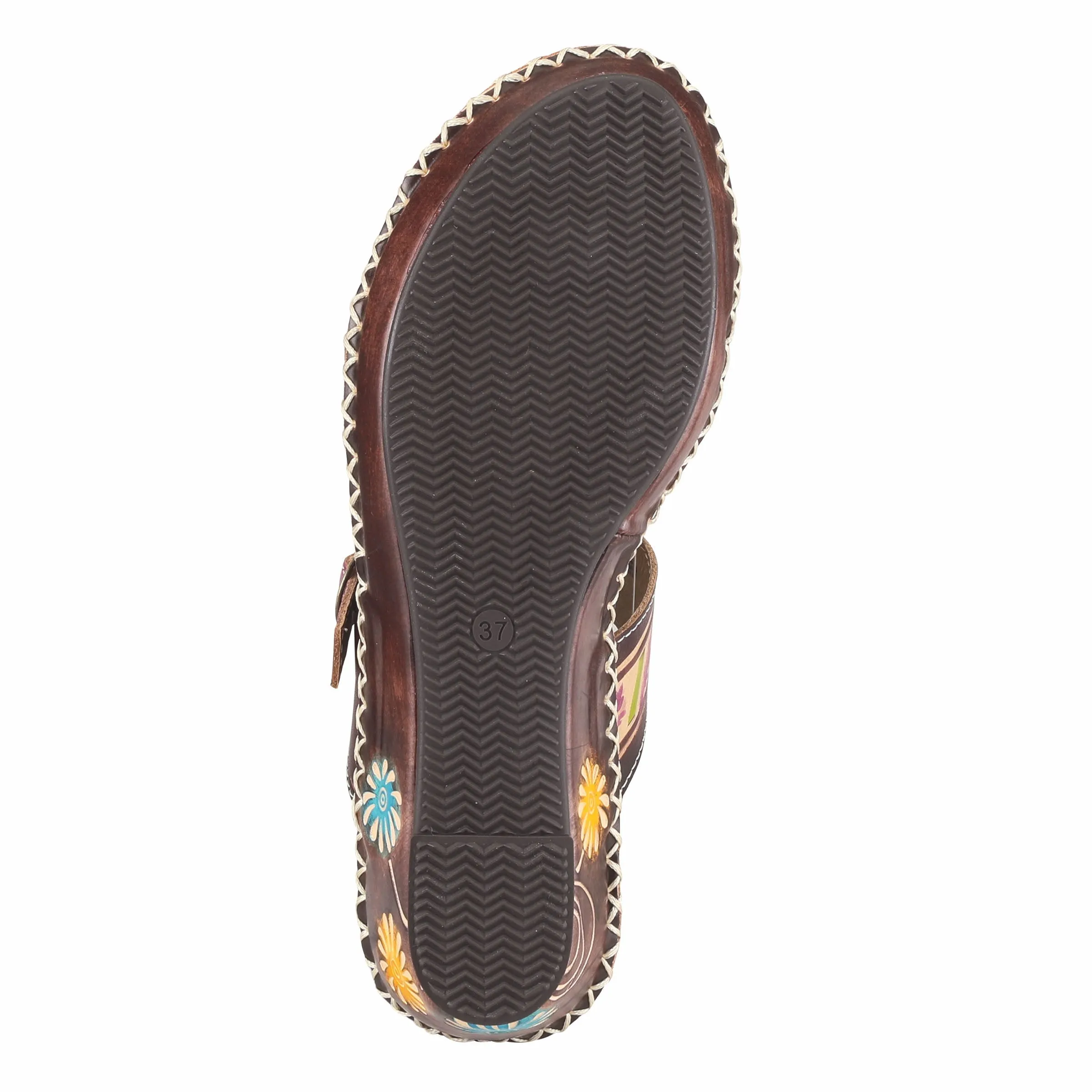 Spring Step Shoes L'Artiste Santorini Slide Sandal Women’s Hand Painted Leather