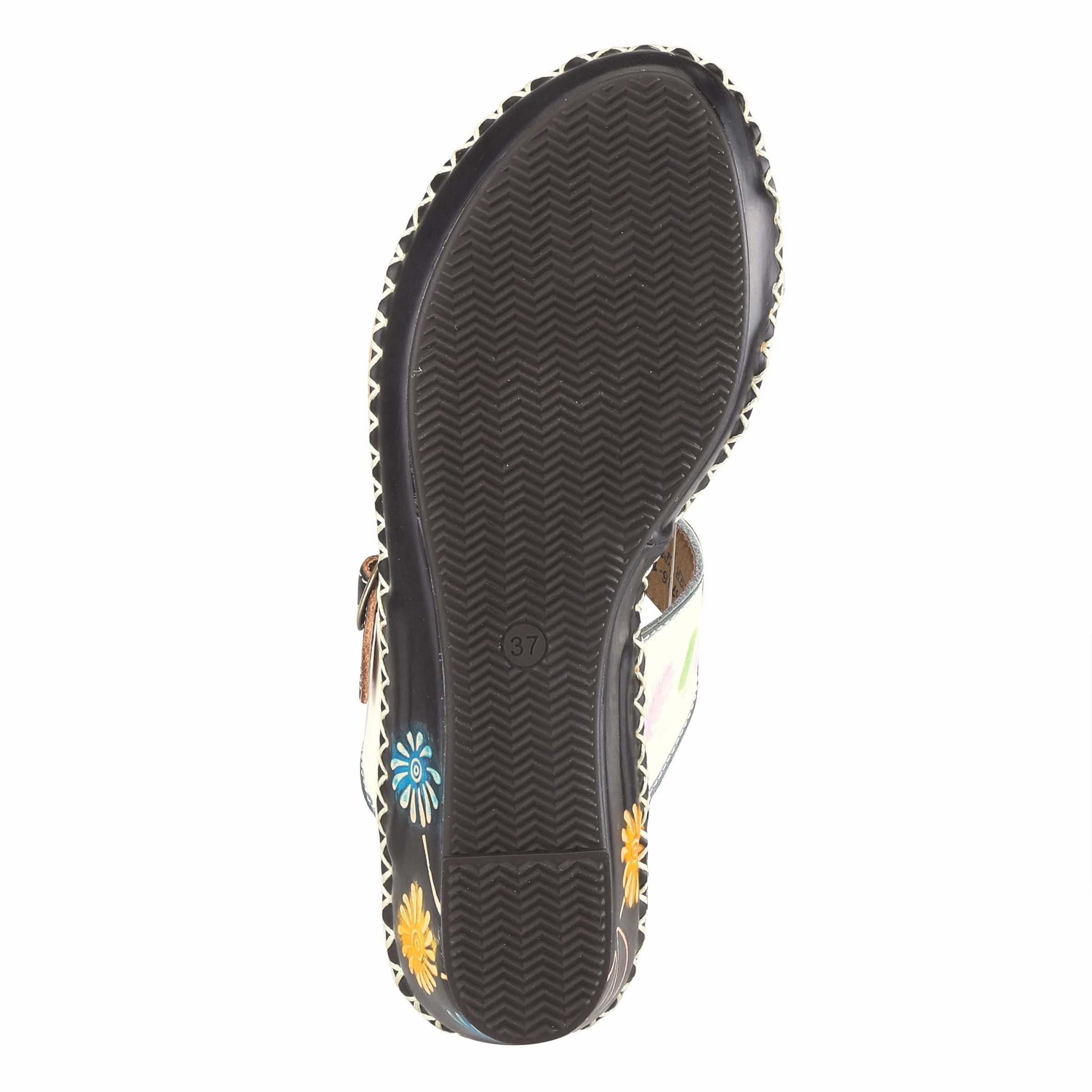 Spring Step Shoes L'Artiste Santorini Slide Sandal Women’s Hand Painted Leather