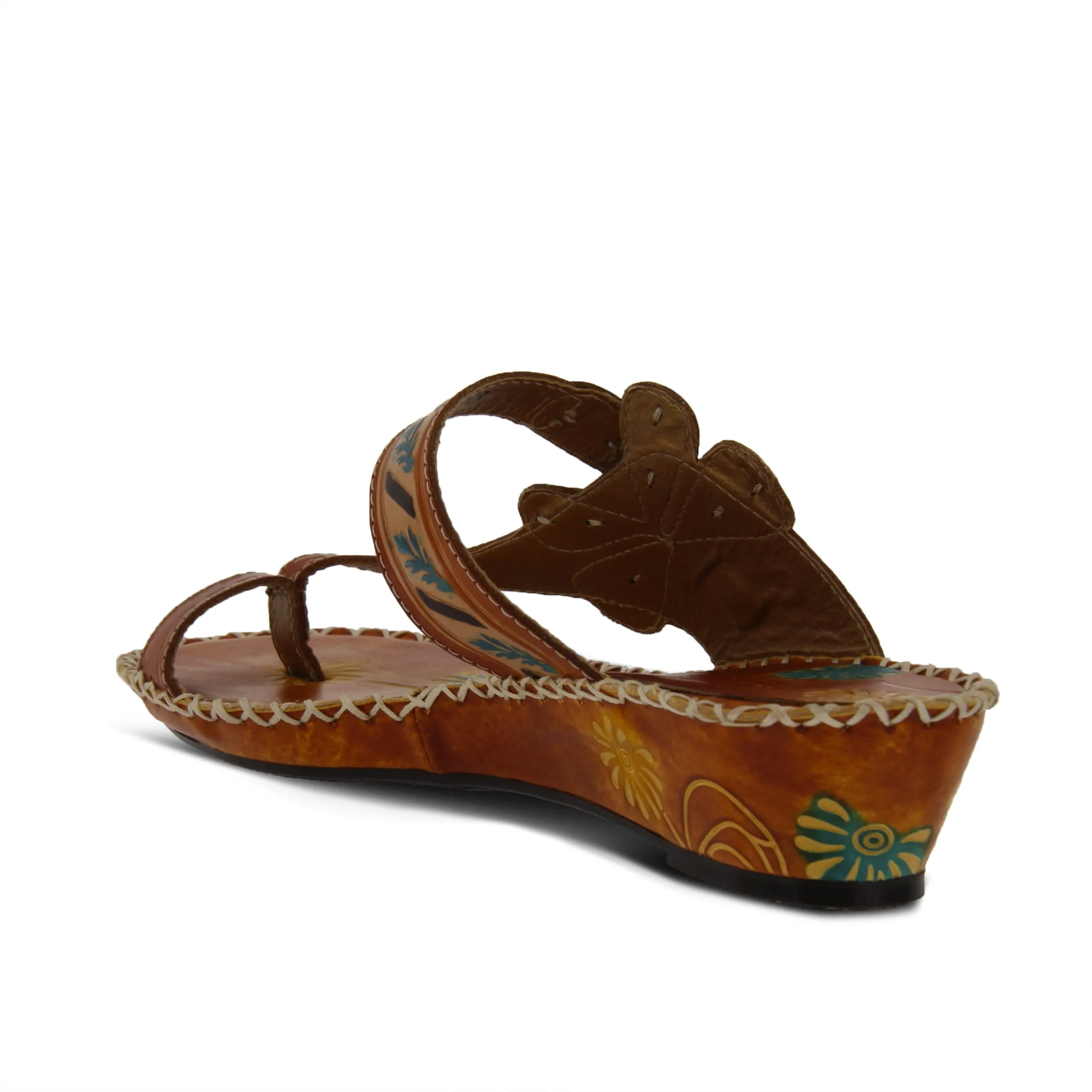 Spring Step Shoes L'Artiste Santorini Slide Sandal Women’s Hand Painted Leather
