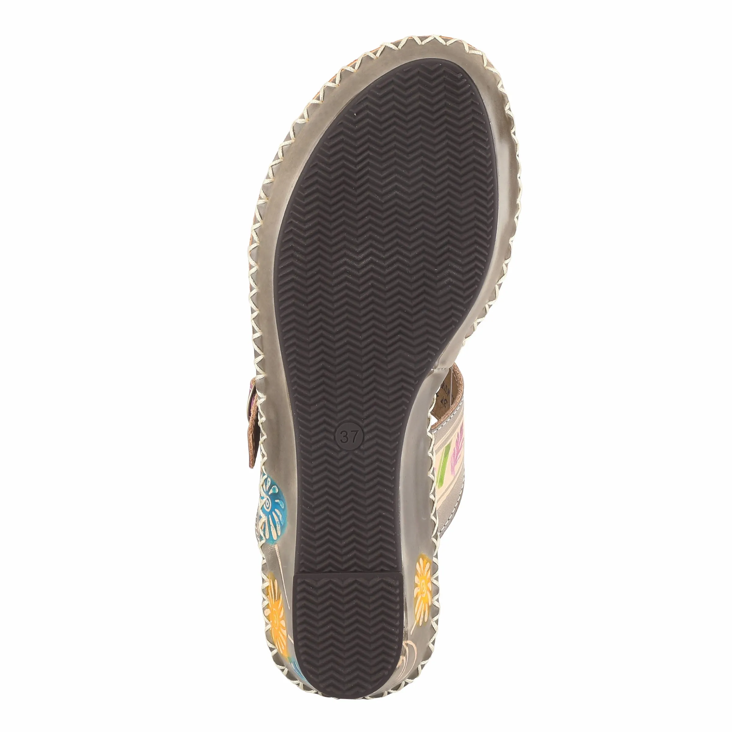 Spring Step Shoes L'Artiste Santorini Slide Sandal Women’s Hand Painted Leather