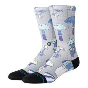 Stance Microbial Crew Socks - String Grey