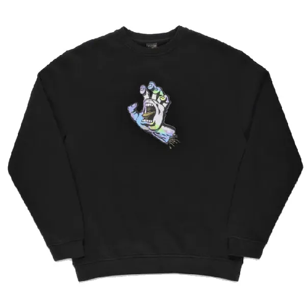 Sudadera Santa Cruz Crew Holo Screaming Hand Front Black