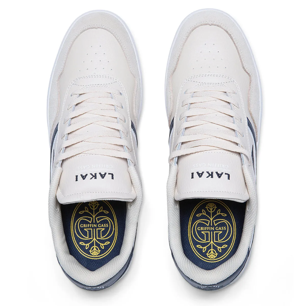 Terrace - Cream/Navy Suede