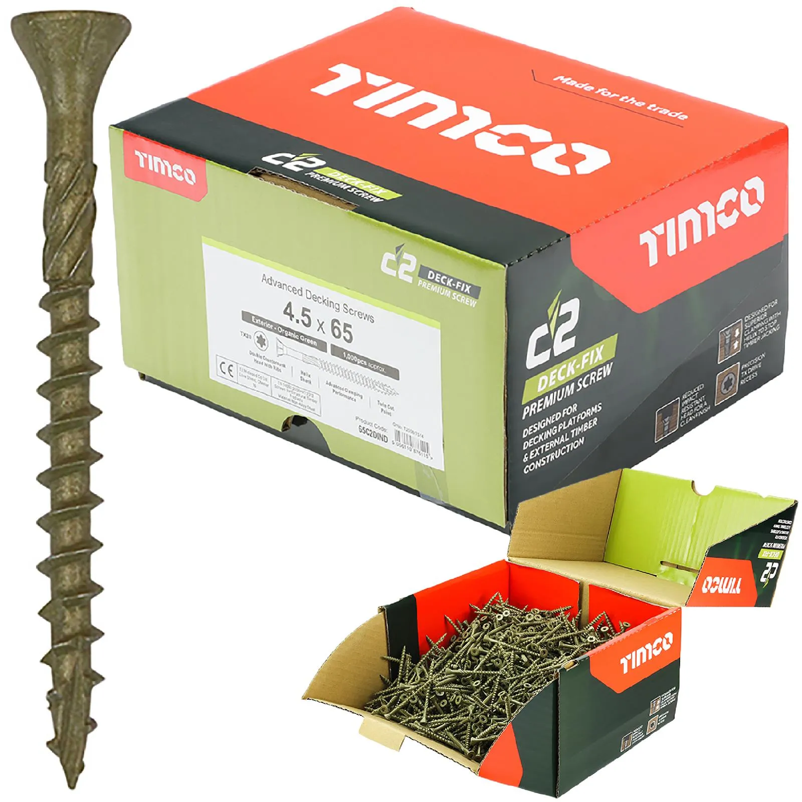 TIMCO C2 Deck Fix Premium Decking Screws Torx Exterior Green Timber Construction