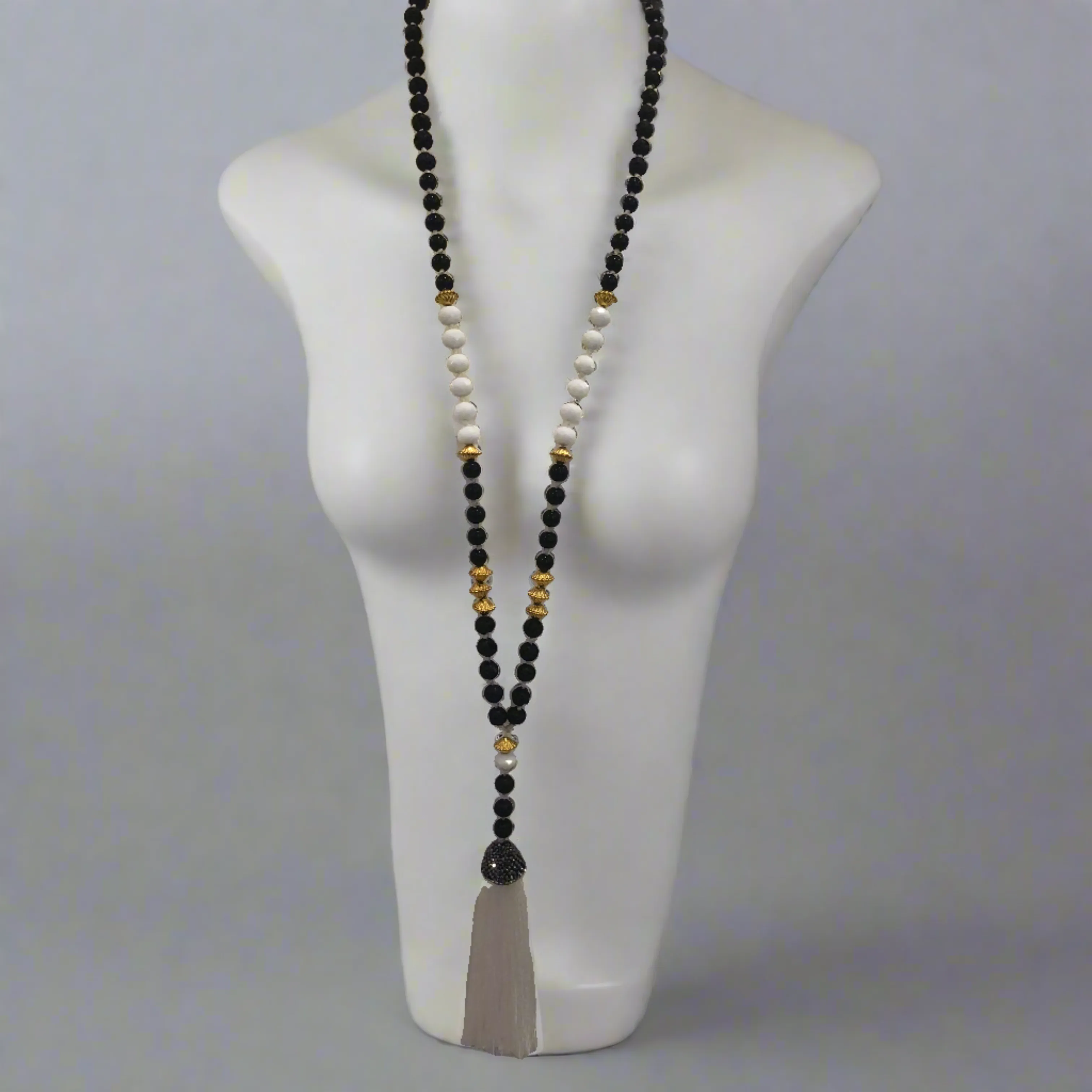 TM. Beaded Diamante Tassel