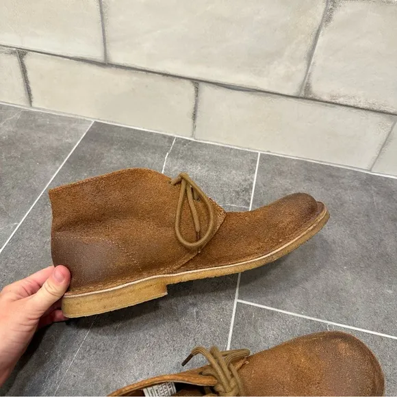 UGG suede brown leather chukka boot short lace up sheepskin shearling winter tan