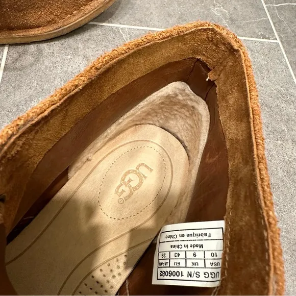 UGG suede brown leather chukka boot short lace up sheepskin shearling winter tan