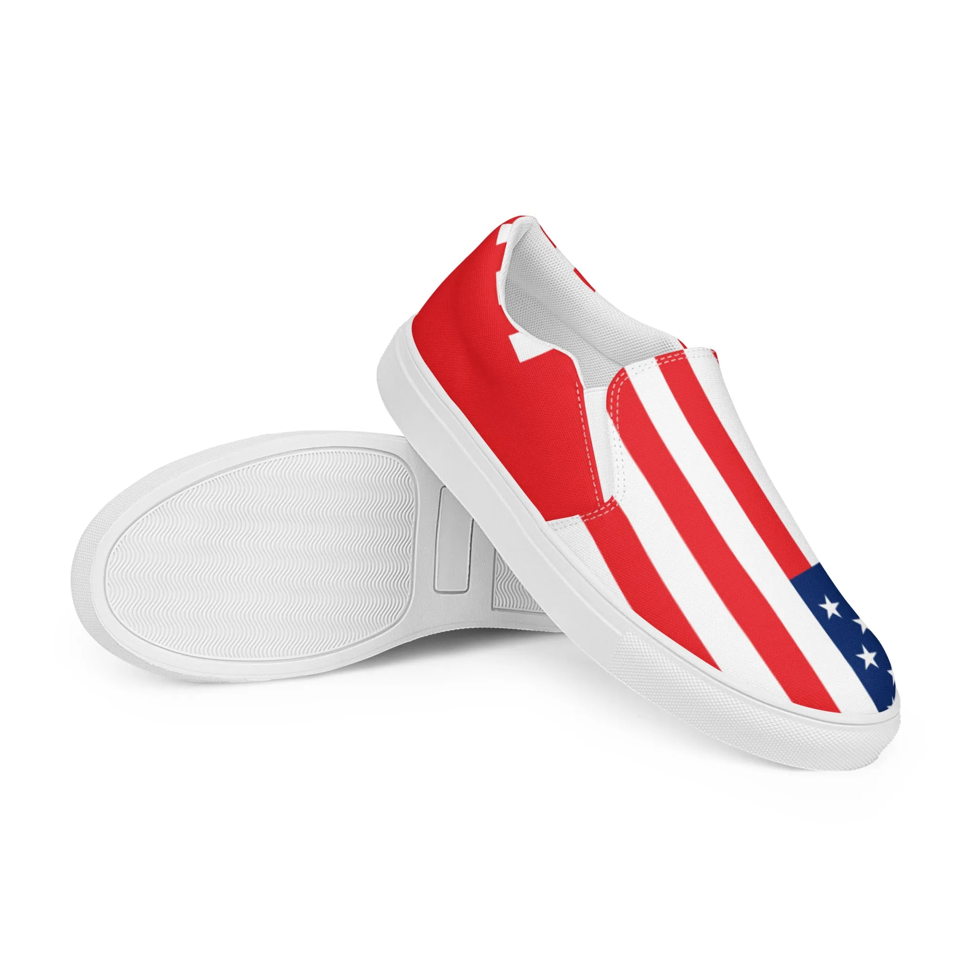 U.S.A Flag - Sustainably Made Men’s slip-on canvas shoes