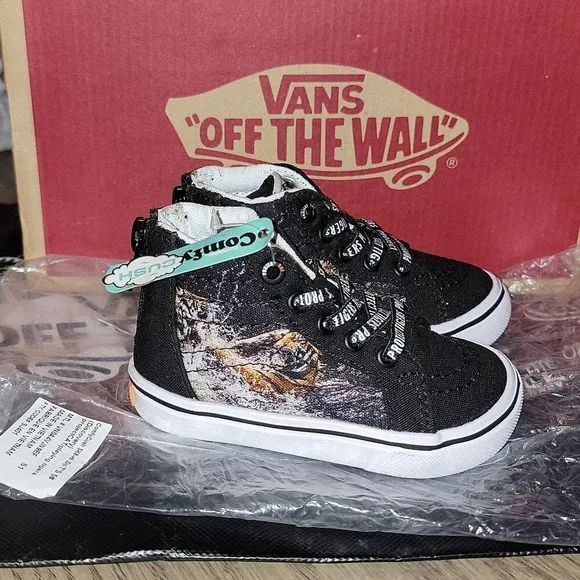 VANS Sk8-Hi Zip ProjectCAT Protect Tigers Discovery Rare ComfyCush Shoes Size 5