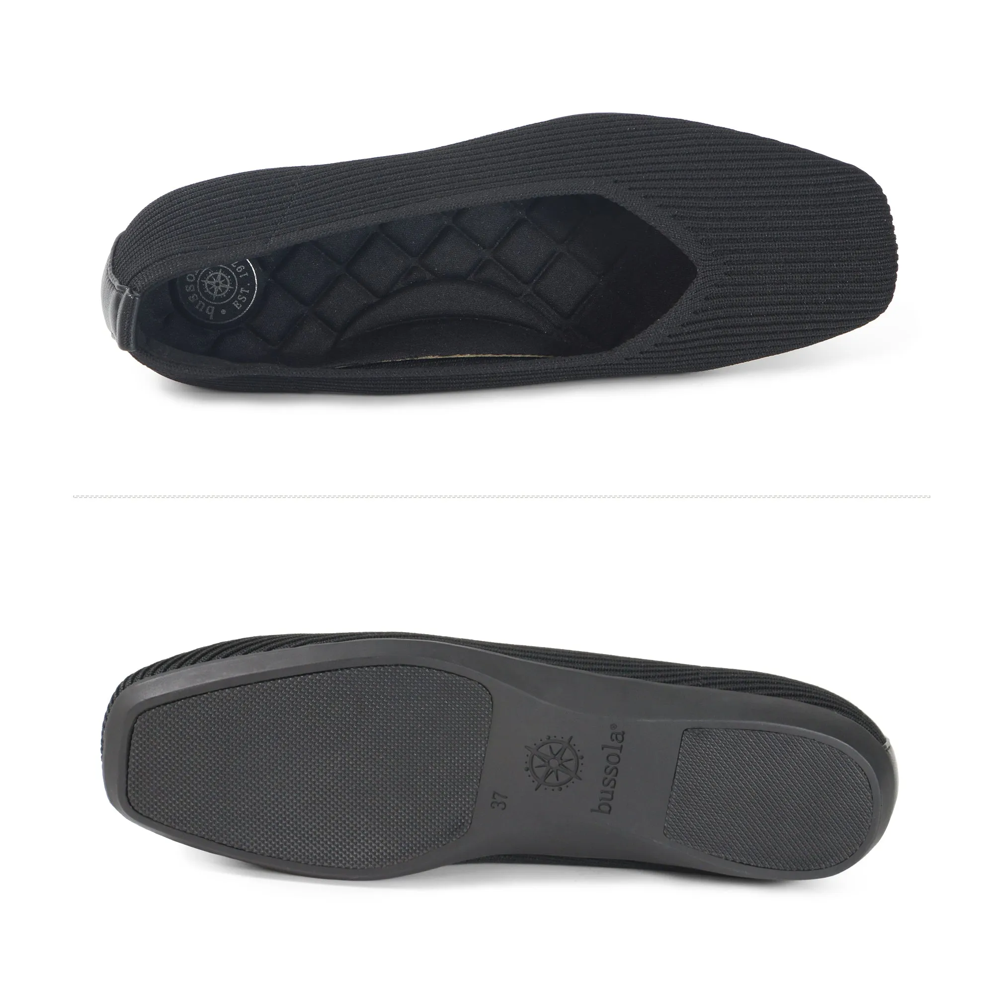 Vicenza Knit Ballet Flats (Nero)