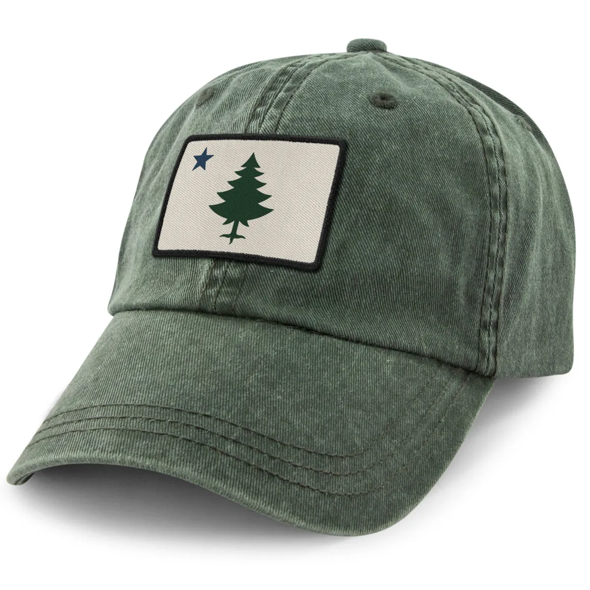 Vintage Maine Flag Washed Dad Hat