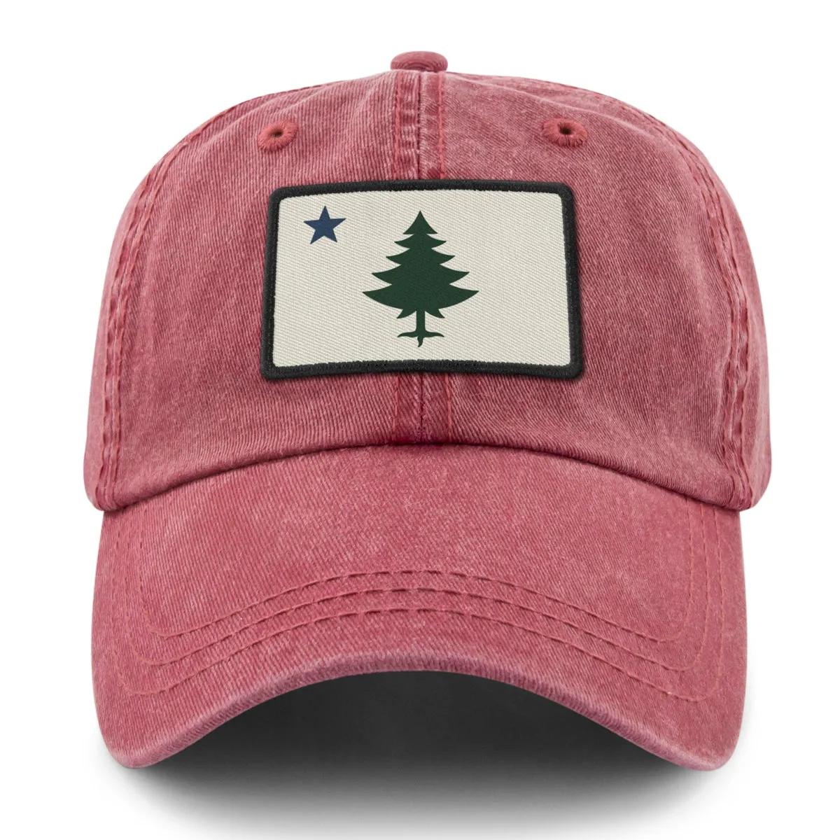 Vintage Maine Flag Washed Dad Hat