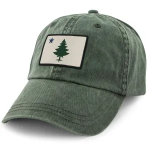 Vintage Maine Flag Washed Dad Hat