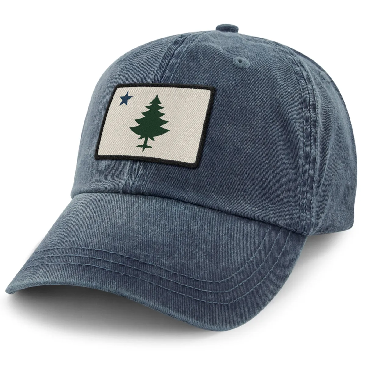 Vintage Maine Flag Washed Dad Hat