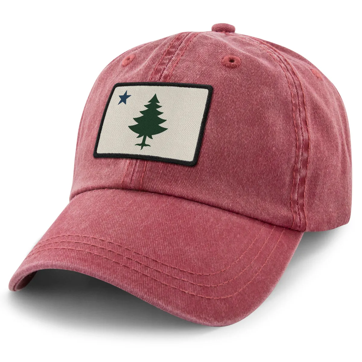 Vintage Maine Flag Washed Dad Hat