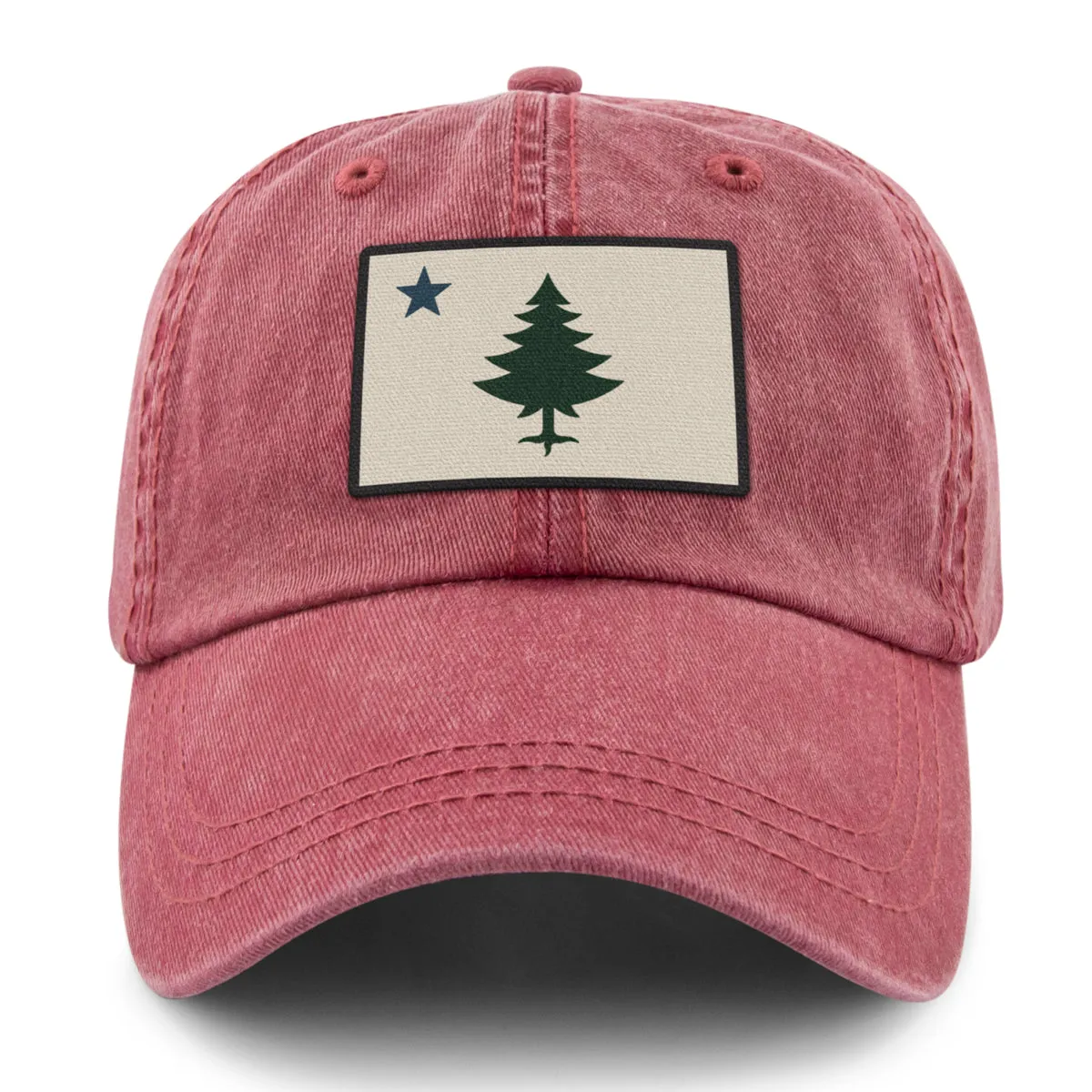 Vintage Maine Flag Washed Dad Hat