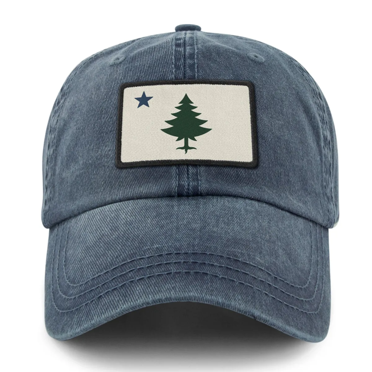 Vintage Maine Flag Washed Dad Hat