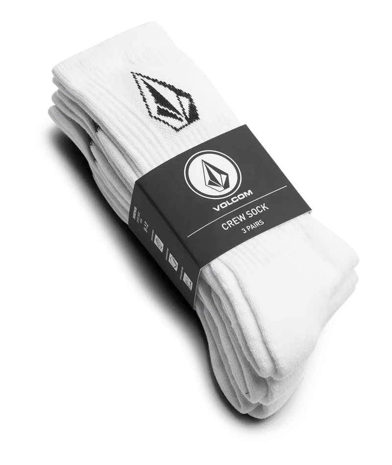 Volcom Full Stone Socks 3Pk White