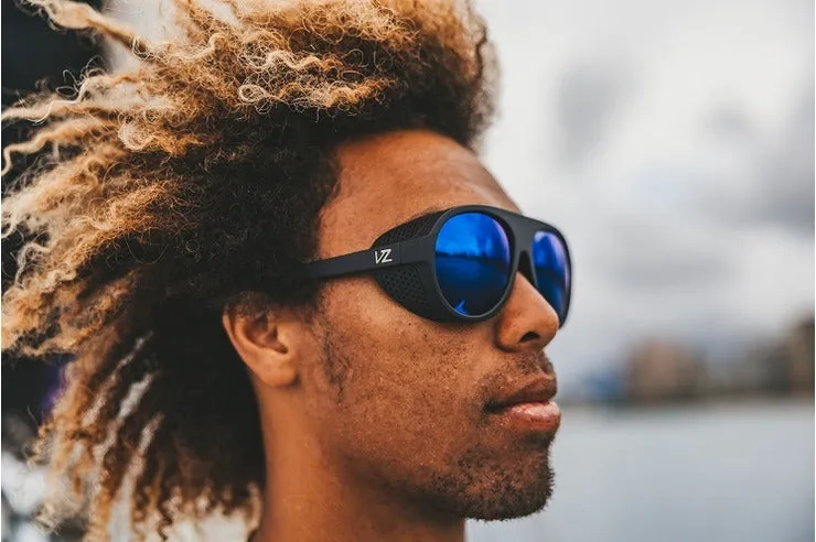 VonZipper Esker Polarized Plus Sunglasses - Black Satin/Blue Flash
