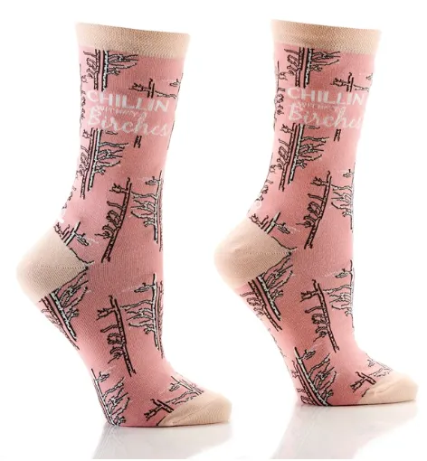Women's Crew Sock, Chill n Birches