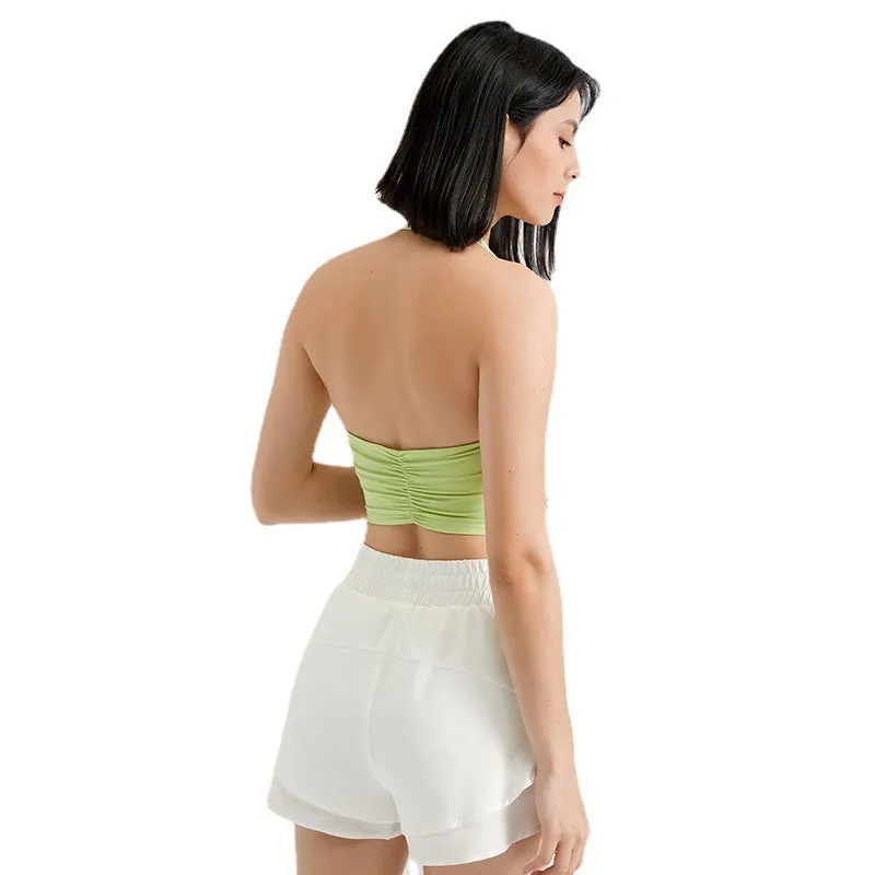 Women's Halter Push-up Running Fitness Bra Outerwear fasion
