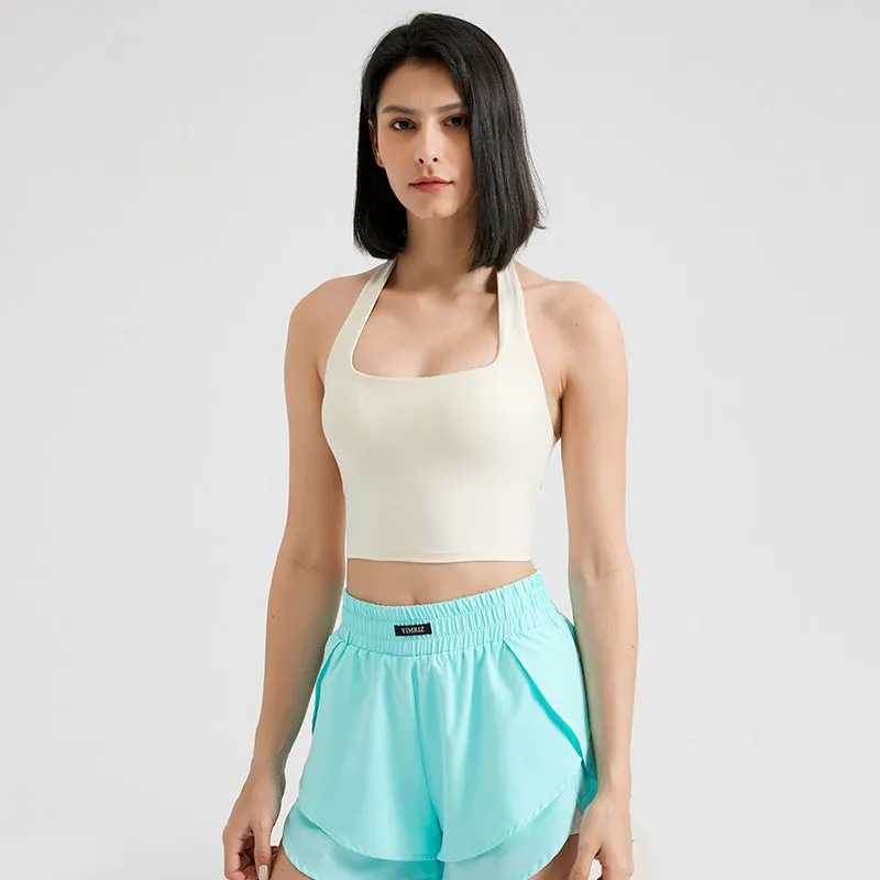 Women's Halter Push-up Running Fitness Bra Outerwear fasion