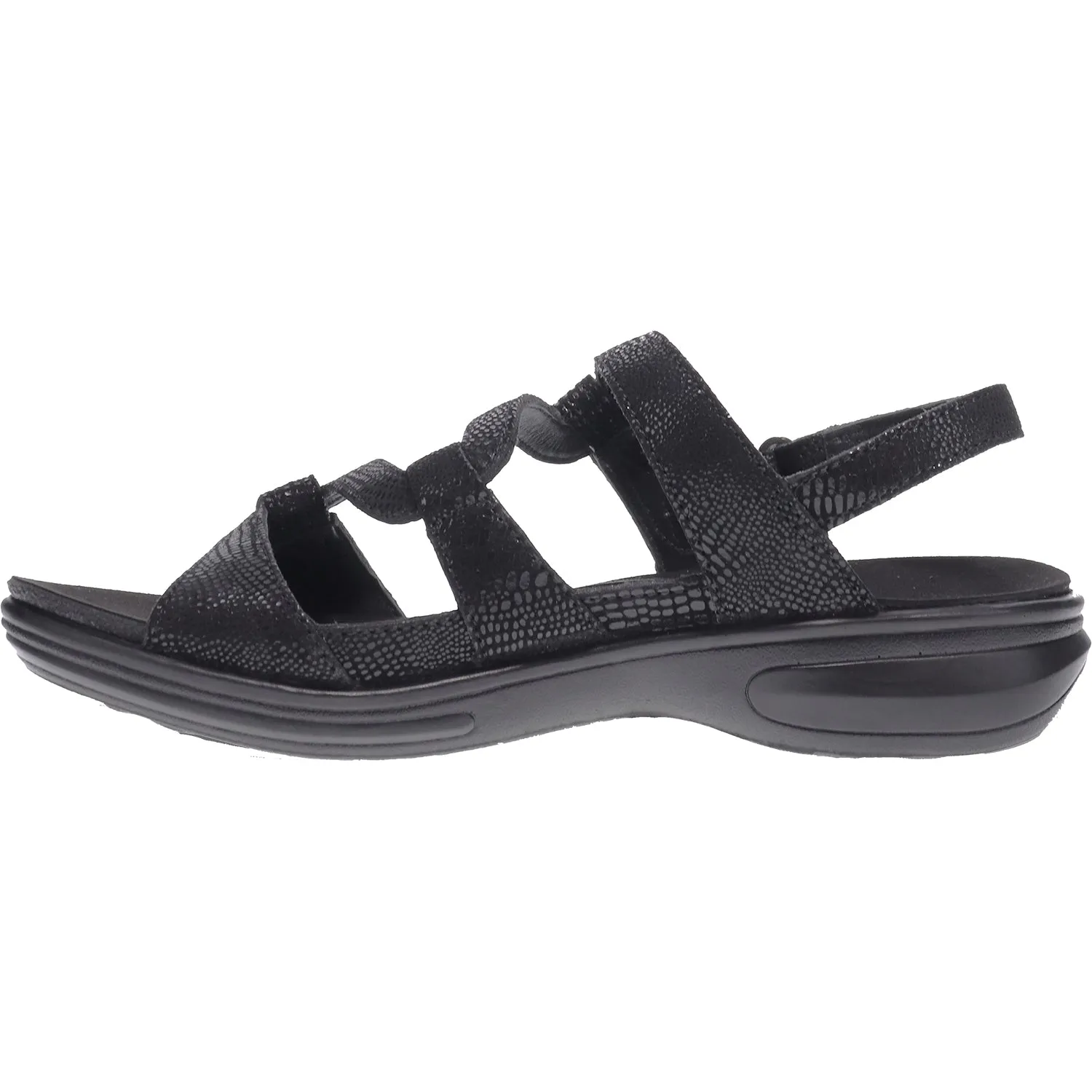 Women's Revere Emerald Black Lizard Leather