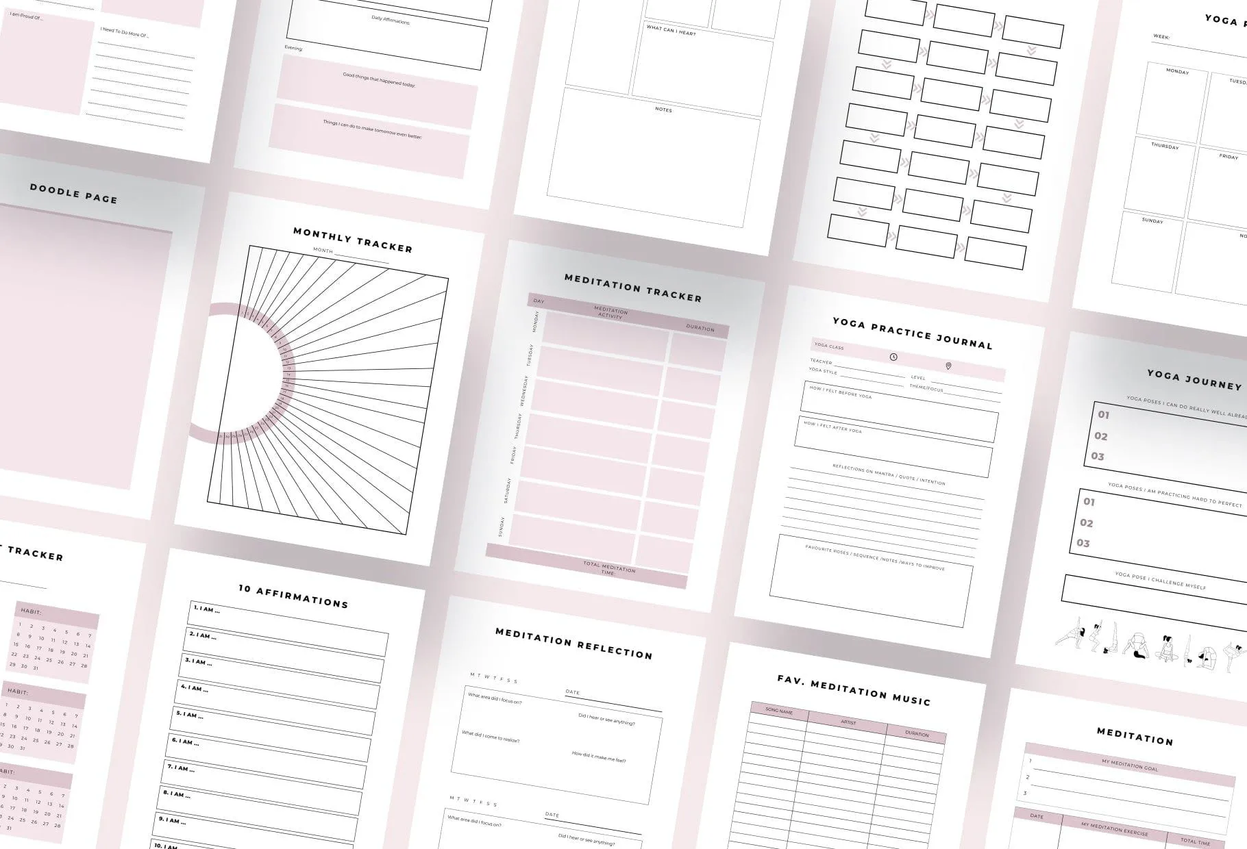 Yoga Printable and Editable Journal Canva Template