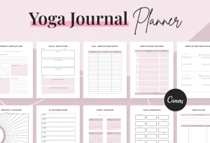 Yoga Printable and Editable Journal Canva Template
