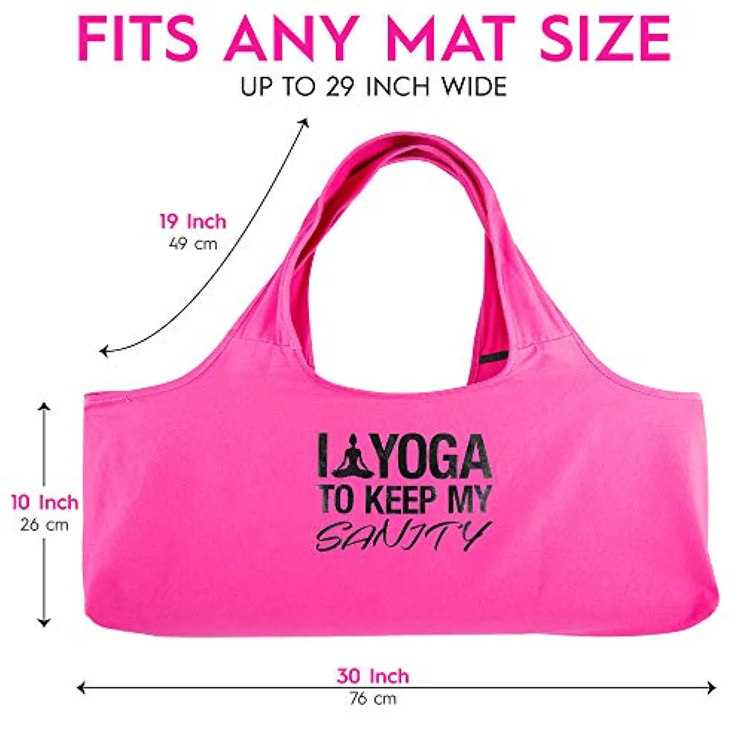 YogaPets - Bolsa de mano para esterilla de yoga con correa y bolsillo lateral, se adapta a la mayoría de tamaños (sanidad)
