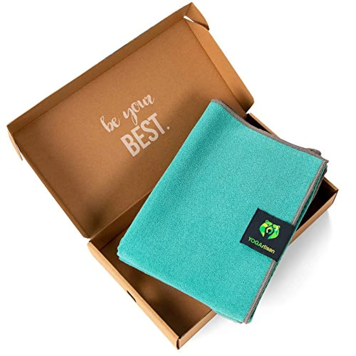 YOGArtisan - Toalla de yoga caliente, microfibra antideslizante, toallitas de fitness, ultra absorbentes, secado rápido, fundas para colchoneta para estirar, meditación y Bikram